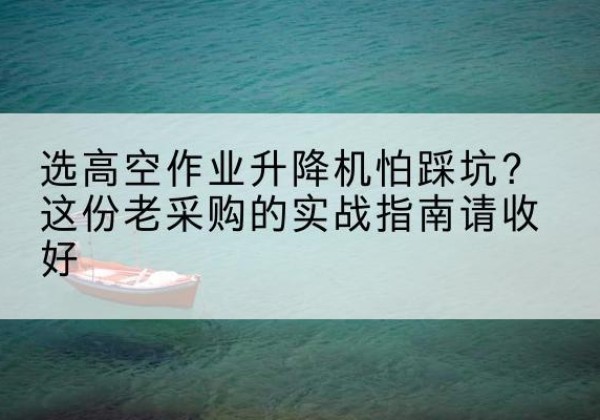 平乐高空作业升降机厂家推荐-选高空作业升降机怕踩坑？这份老采购的实战指南请收好