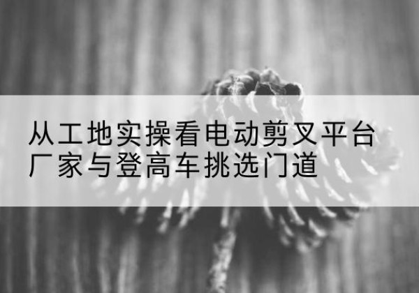 平乐电动剪叉升降平台厂家-从工地实操看电动剪叉平台厂家与登高车挑选门道